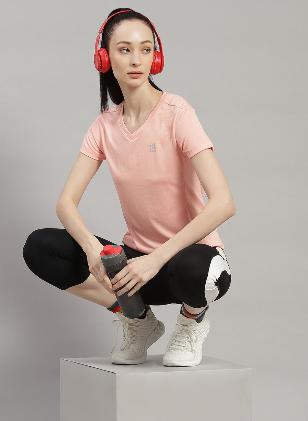 Women Peach Solid Top