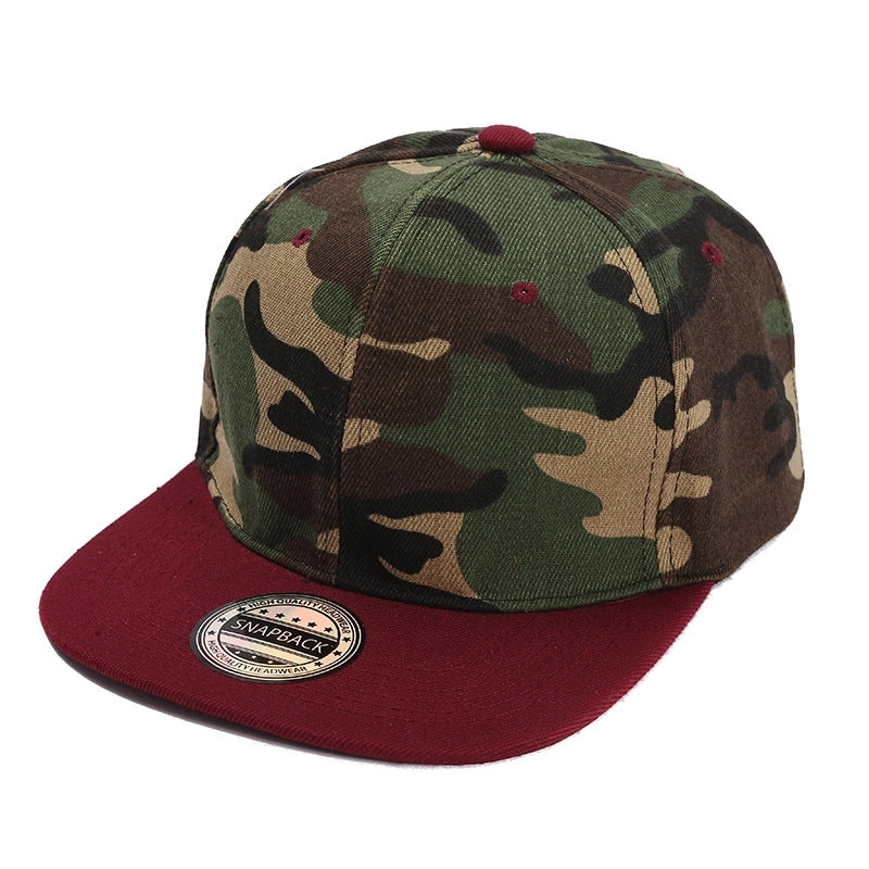 Unisex Streetwear Color Block Camouflage Flat Eaves Baseball Cap