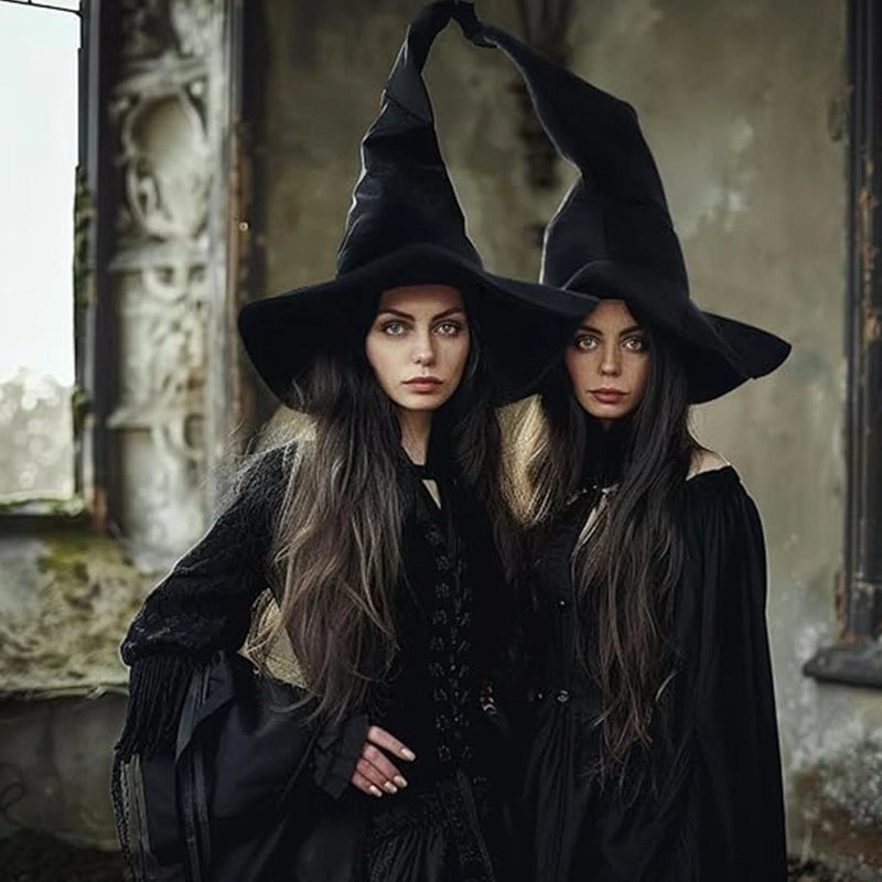 Women's Gothic Plaid Wide Eaves Witch Hat