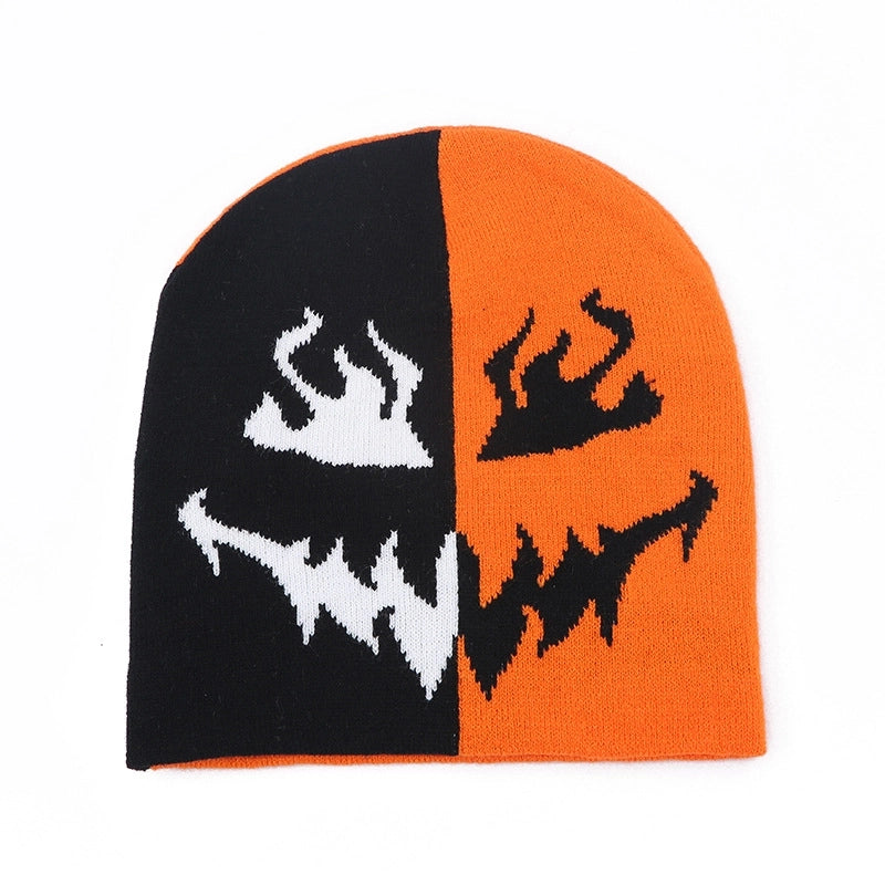 Unisex Retro Funny Halloween Pattern Ghost Wool Cap