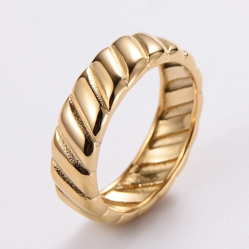3 Pieces Stainless Steel 18K Gold Plated Fashion Inlay Hand Number Bow Knot Zircon Open Ring