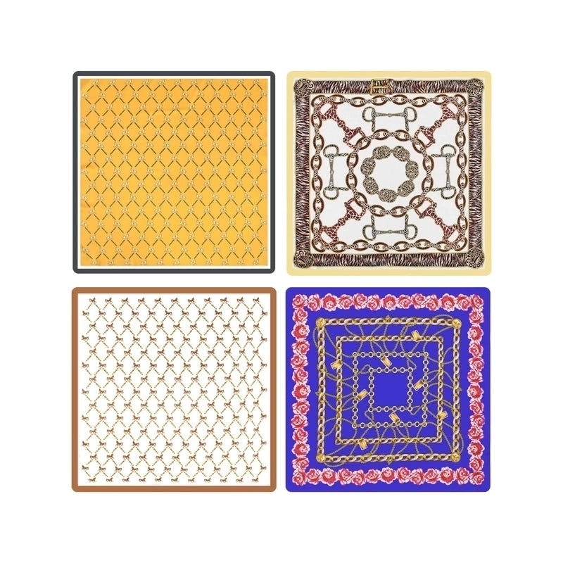Women's Elegant Printing Satin Printing Silk Scarf
