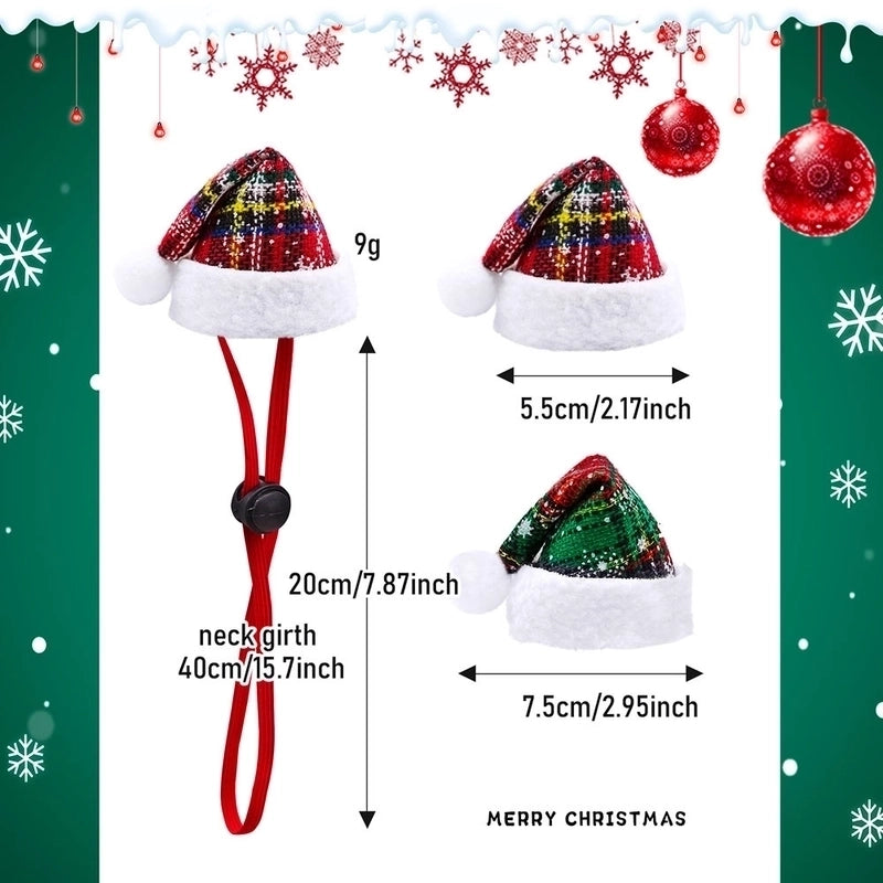 Christmas Streetwear Pu Leather Christmas Plaid Pet Hat