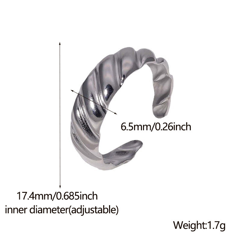 Open Ring Minimalist Ellipse Geometric Stainless Steel Electroplating Rings