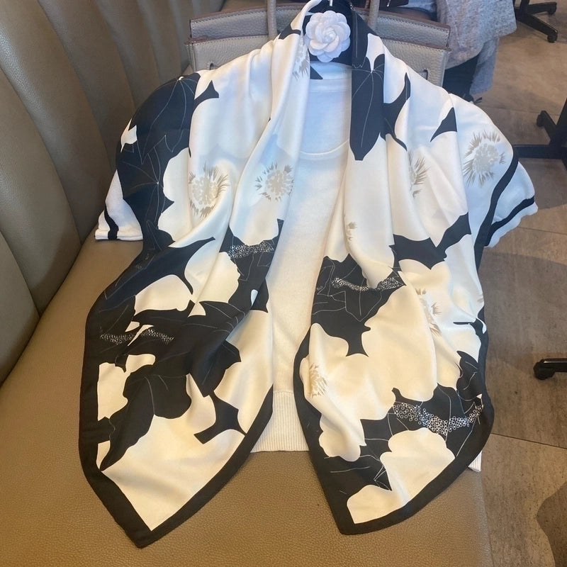 Women's Minimalist Color Block Polyester Printing Scarf