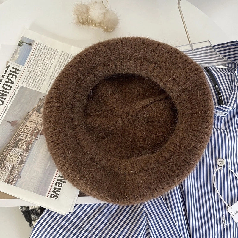 Women's Minimalist Solid Color Eaveless Beret Hat