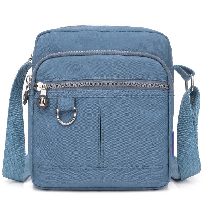 Women's Medium Nylon Solid Color Classic Style Square Zipper Shoulder Bag