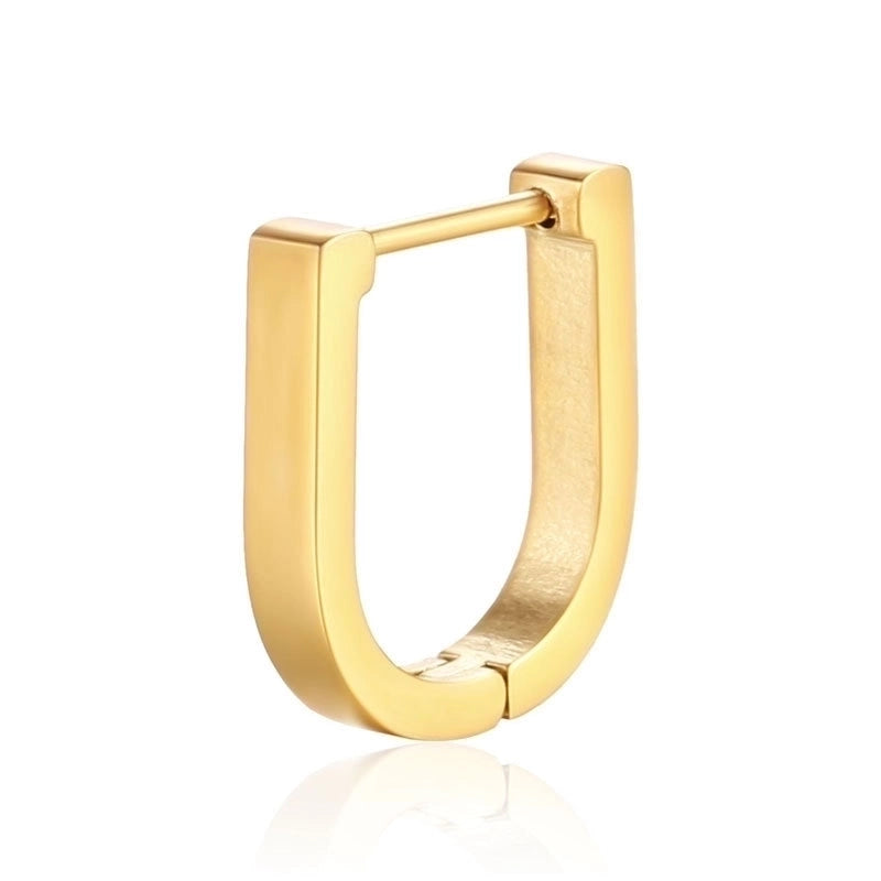1 Piece Hip-Hop Rock Minimalist Star Heart Shape Metal Button 304 Stainless Steel Copper Gold Plated Hoop Earrings