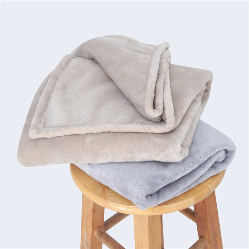Flannel Blanket Air Conditioning Blanket Solid Color Nap Blanket Small Blanket Coral Fleece Lambswool Blanket Sofa Blanket