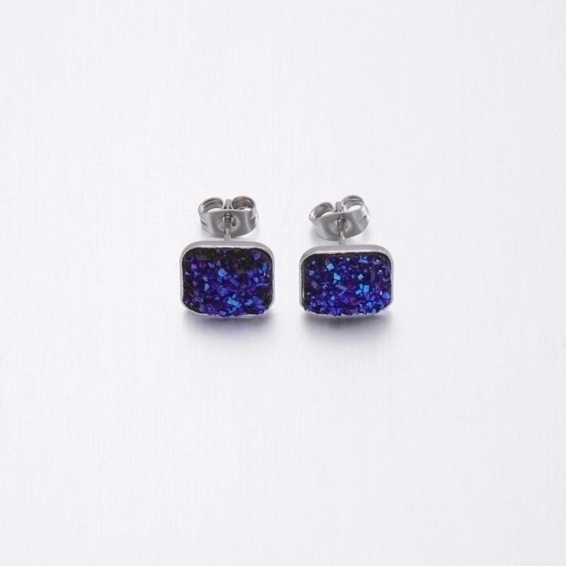 5 Pieces Elegant Minimalist Geometric Plating Inlay Stainless Steel Resin None Ear Studs