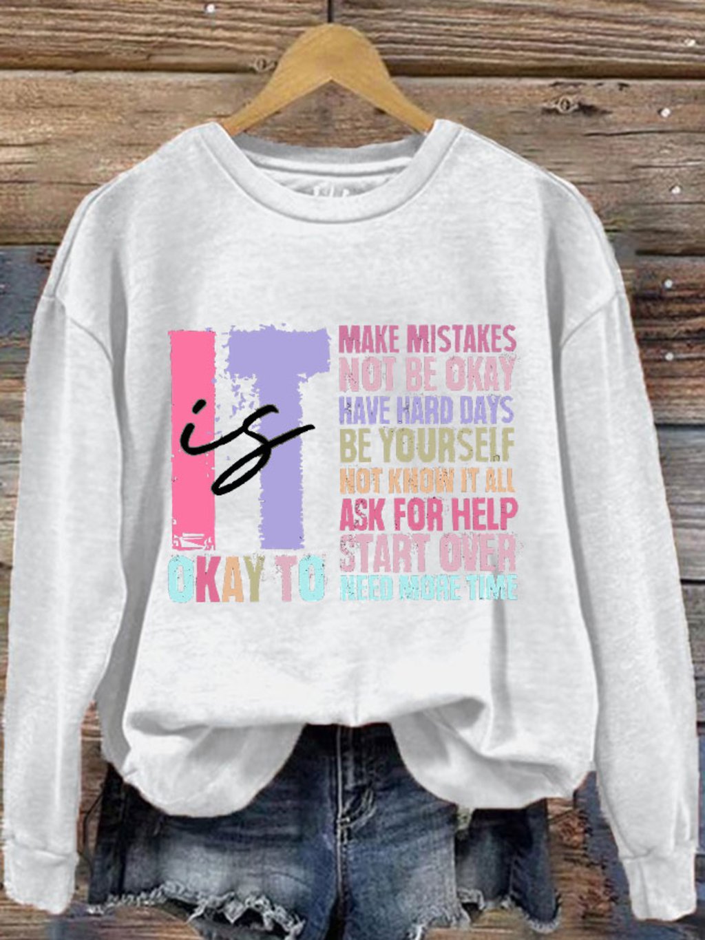 Women's It's Ok... Mental Health Printed Sweatshirt