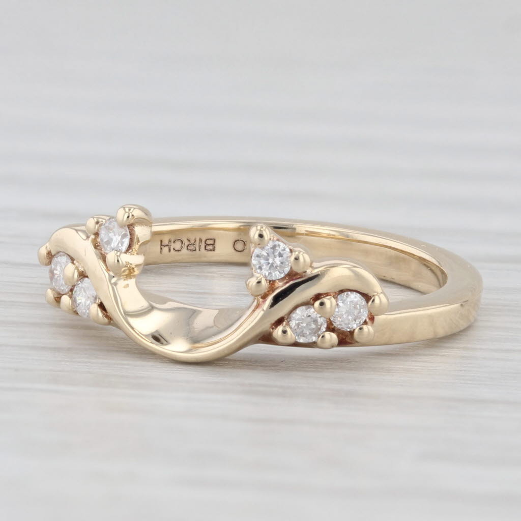 0.10ctw Diamond Wedding Band Guard Enhancer Band 10k Yellow Gold Size 5