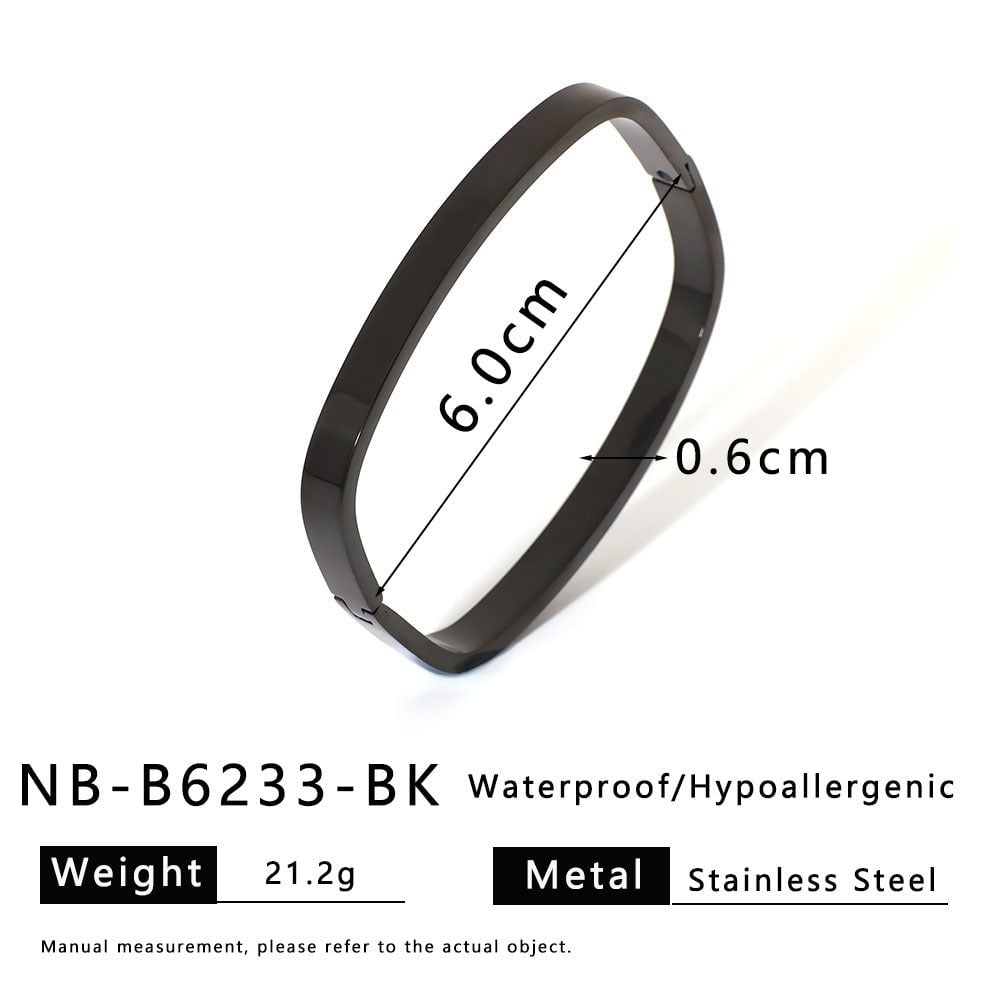2025 Trendy Unique Square Stainless Steel Bracelet With 18K Gold Plated Female Set