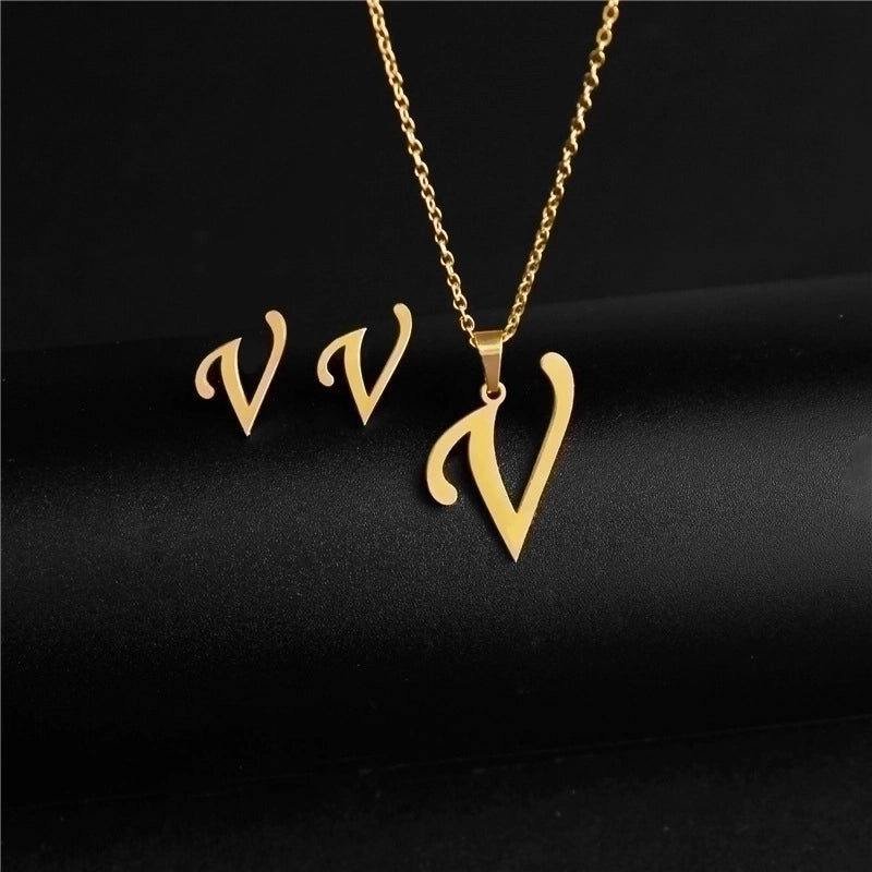 Minimalist Letter Stainless Steel Polishing No Inlaid