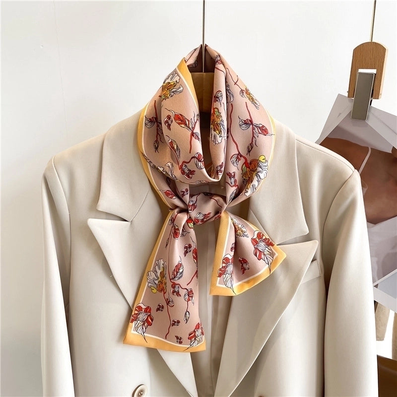 Women's Sweet Pastoral Round Letter Flower Polyester Printing Silk Scarf