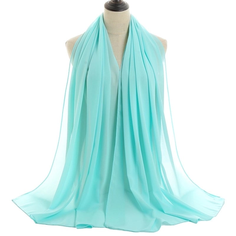 Women's Minimalist Solid Color Chiffon Cotton Linen Scarves