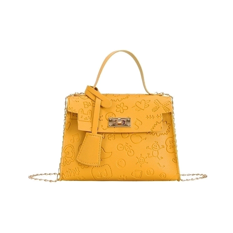 Women's All Seasons Pu Leather Cartoon Elegant Streetwear Square Flip Cover Handbag Square Bag