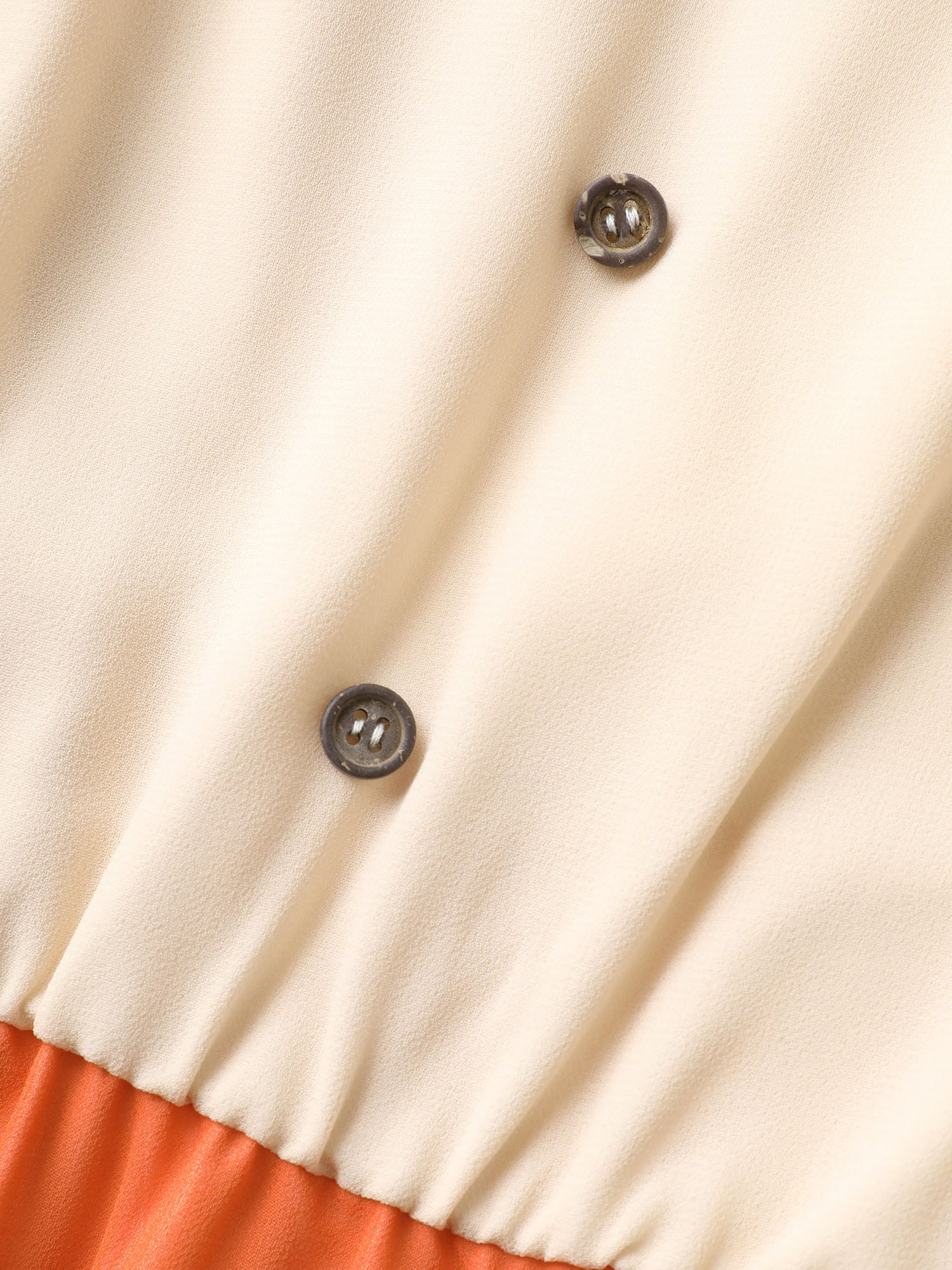 Colorblock Contrast Button Detail Slit Front Dress