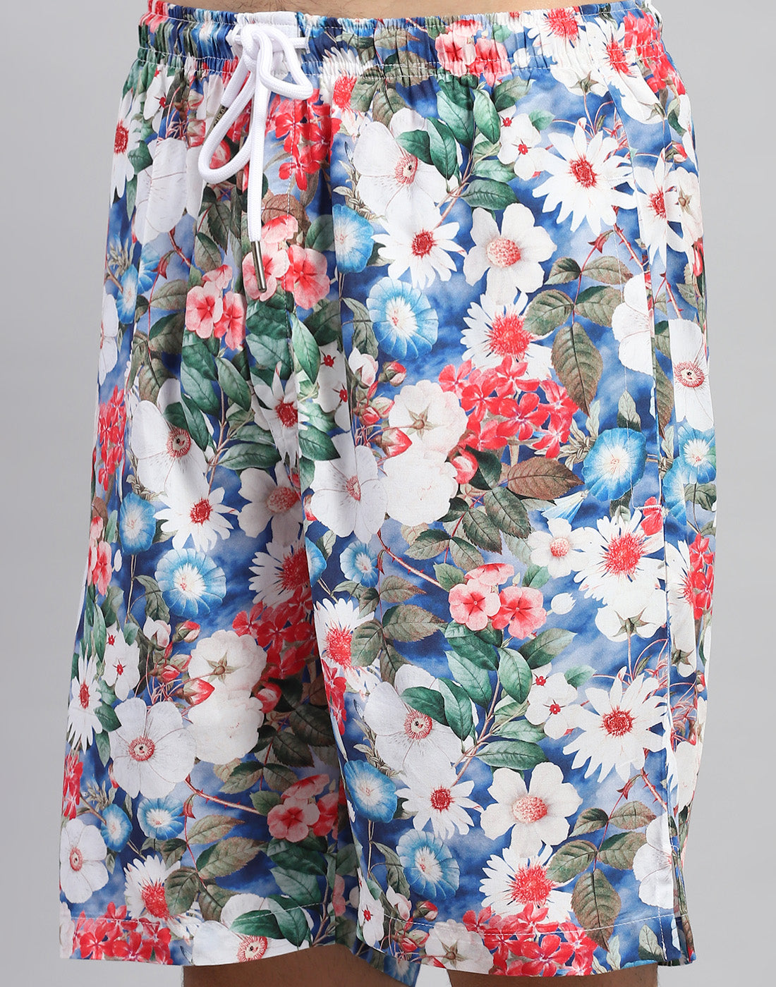 Men Multicolor Floral Print Round Neck Half Sleeve Cords Set