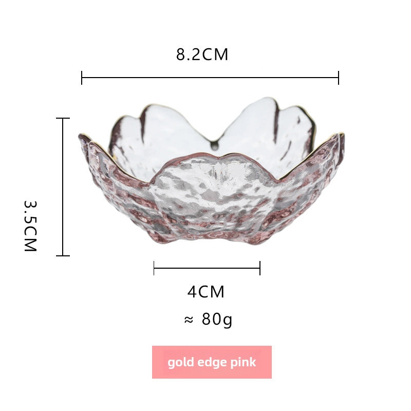 Cherry Blossom Dish Glass Flavor Dish Pink Petal Dish Seasoning Dish Small Dish Mini Bowl Dip Dish