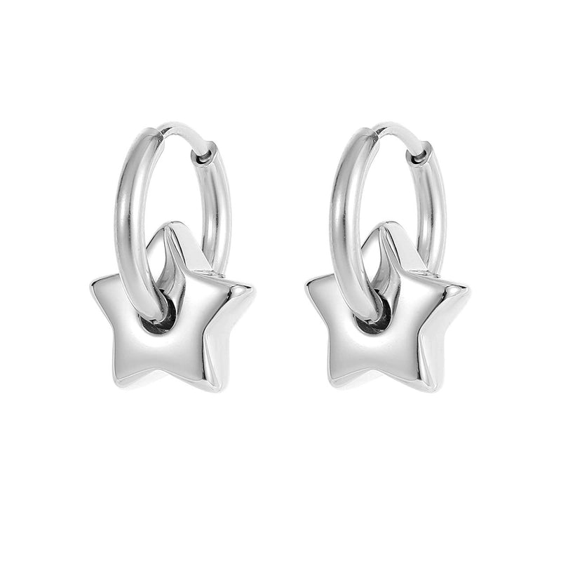 1 Pair Minimalist Star Plating 304 Stainless Steel Drop Earrings