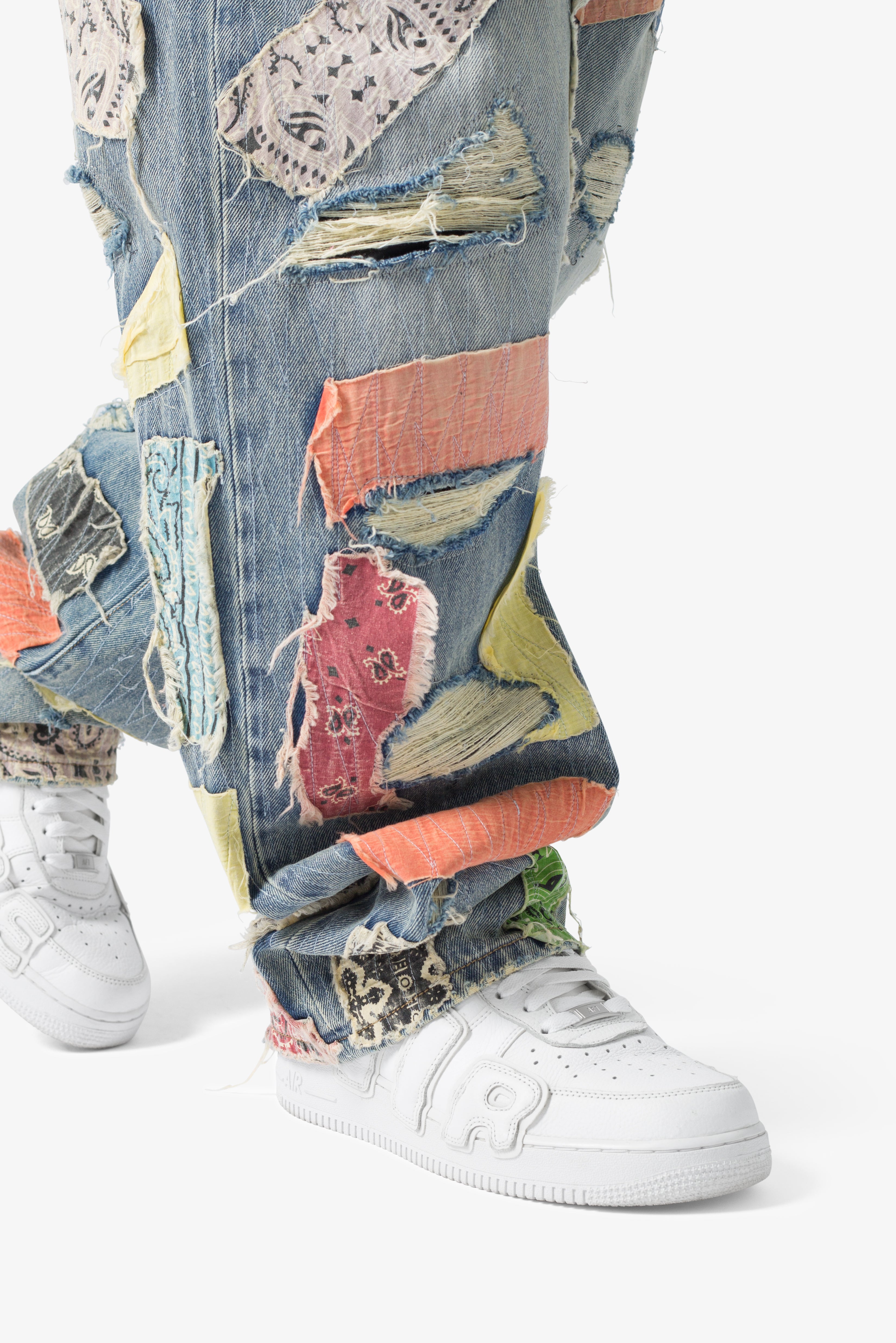 Ultra Baggy Bandana Patch Denim - Blue/Multi