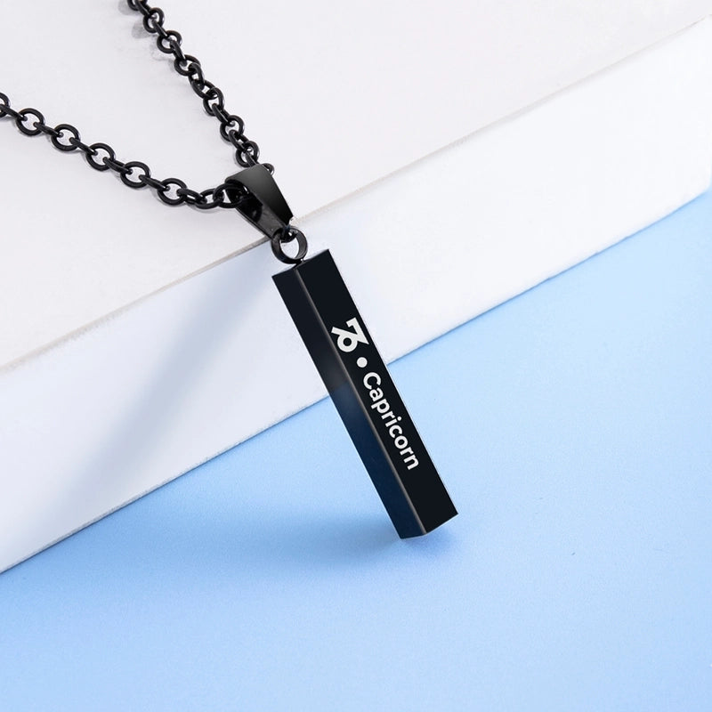 12 Constellation Stainless Steel Ing Pillar Necklace