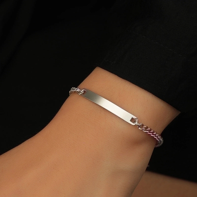 Minimalist Geometric Titanium Steel No Inlaid Bracelets In Bulk