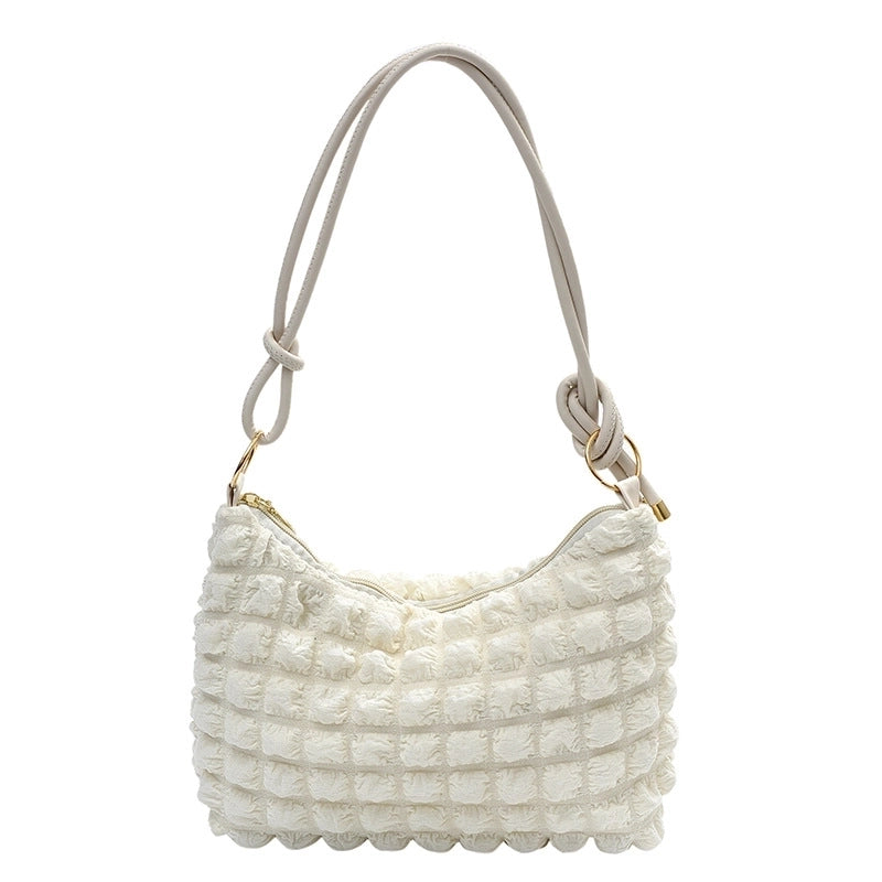 Women's Small Nylon Solid Color Basic Square Zipper Underarm Bag