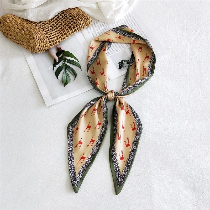 Women's Sweet Polka Dots Heart Shape Butterfly Polyester Satin Printing Silk Scarves