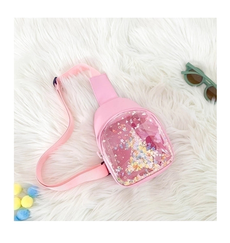 Kid's Cute Solid Color Pu Leather Anti-theft Waist Bags
