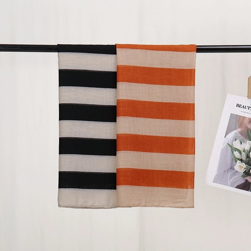 Women's Vintage Style Ethnic Style Stripe Polyester Stripe Silk Scarf