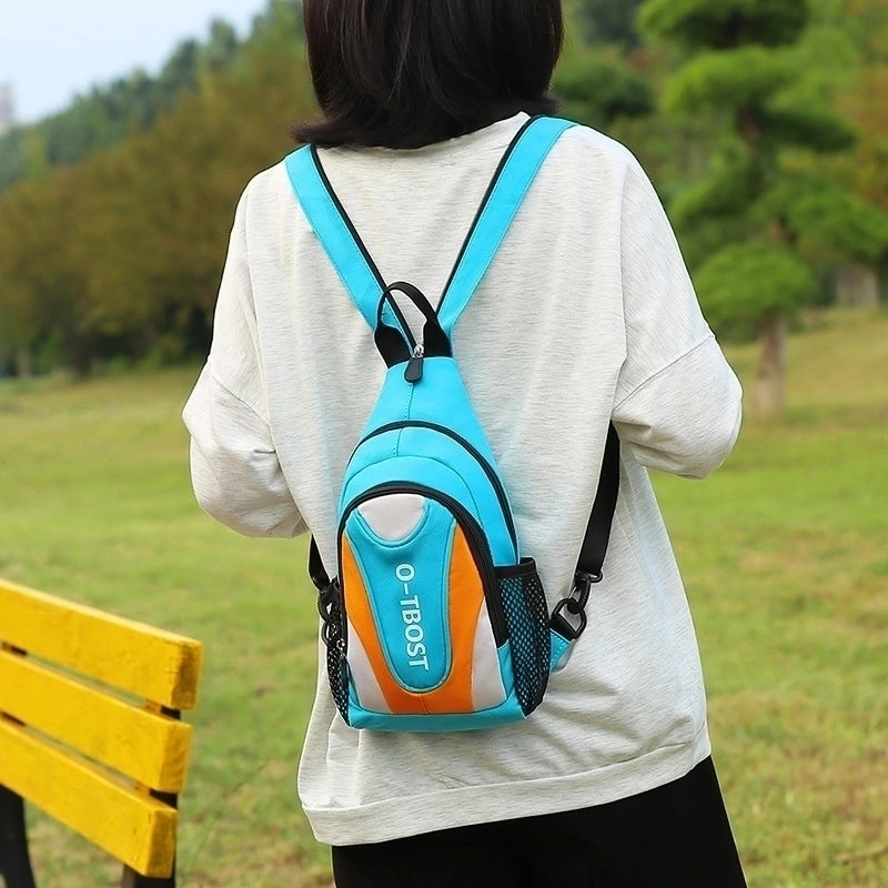 Men's Color Block Oxford Cloth Zipper Fanny Pack