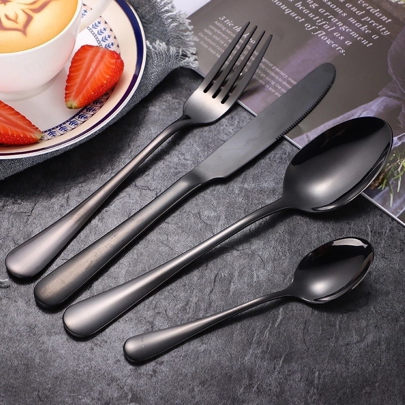 Fashion Solid Color Stainless Steel Tableware 4 Pieces