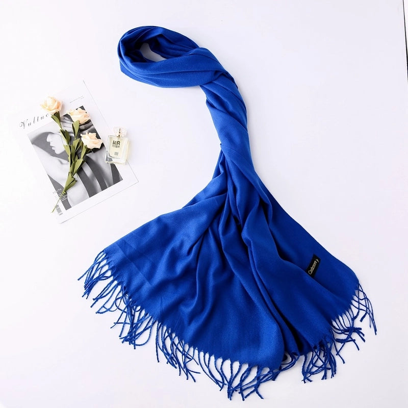 Solid Color 250g Cashmere Wool Scarf Short Thorn Lint Cashmere Warm Men's And Women's Autumn And Winter Shawls