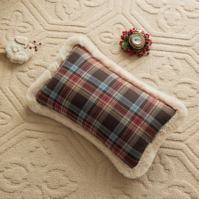 Elegant Plaid Polyester Throw Pillow Pillow Cases Couch & Sofa Decor