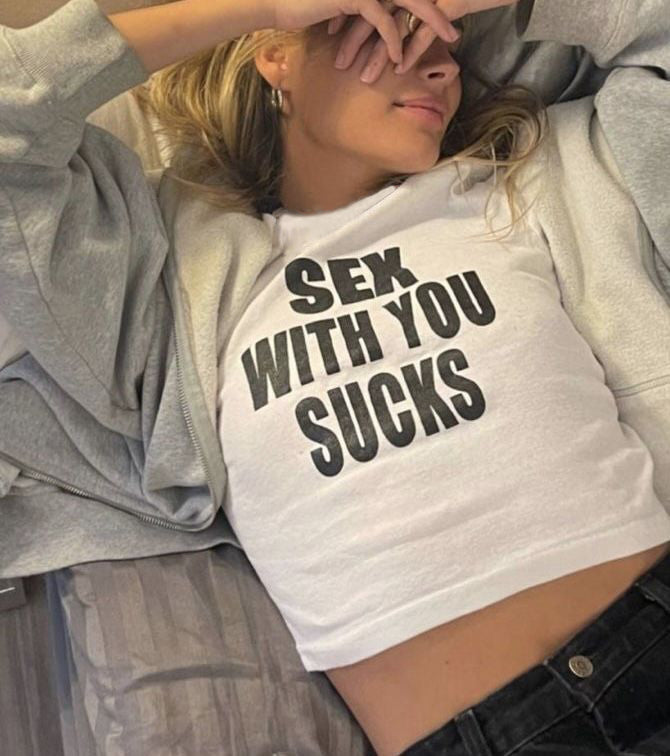 Sex With You Sucks Crop Top