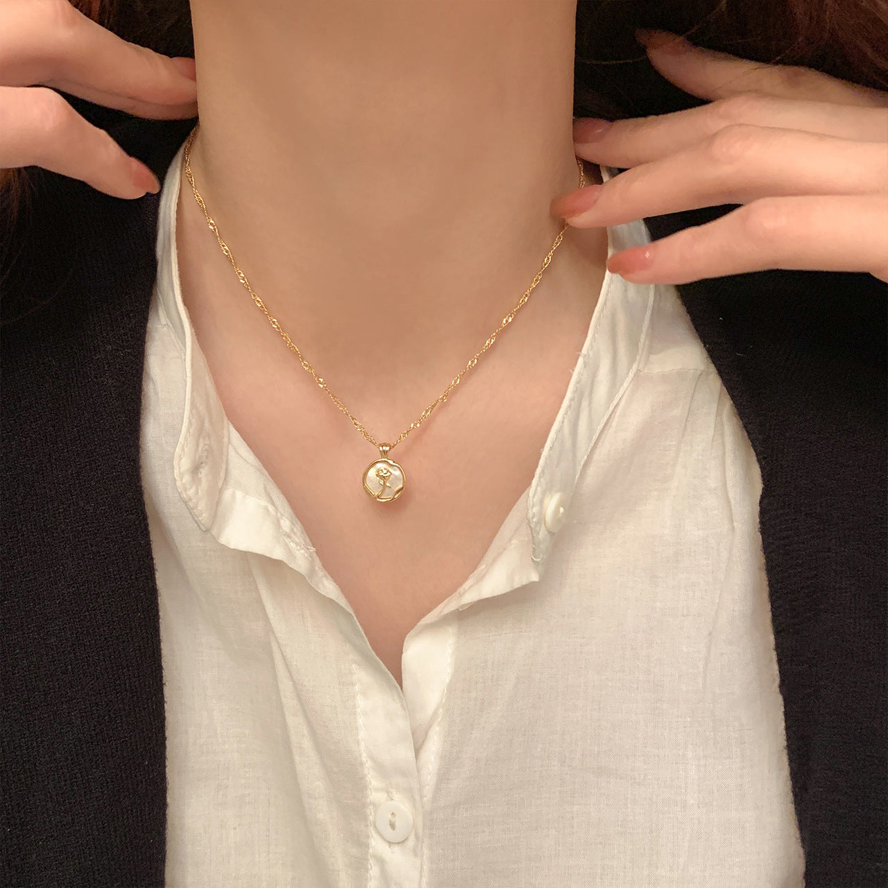 Moderate Luxury Flower Flower Alloy Electroplating Necklaces