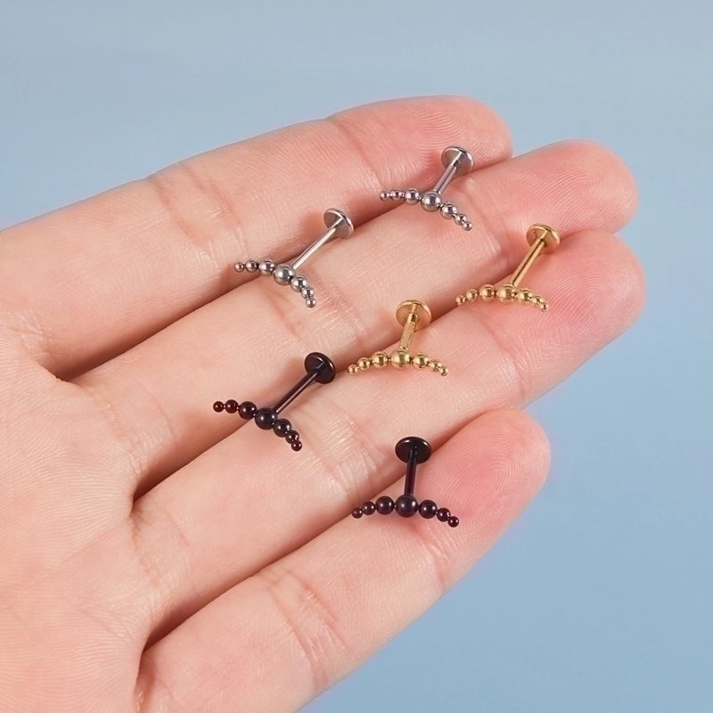 1 Piece Ear Cartilage Rings & Studs Elegant Minimalist Artistic Solid Color 304 Stainless Steel Plating 18K Gold Plated