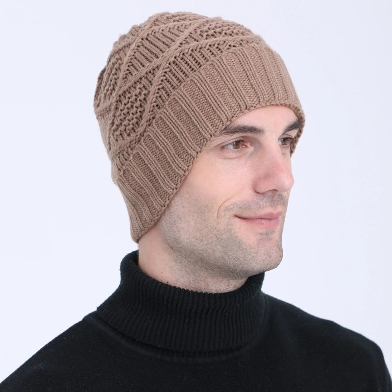 Unisex Basic Solid Color Argyle Eaveless Wool Cap