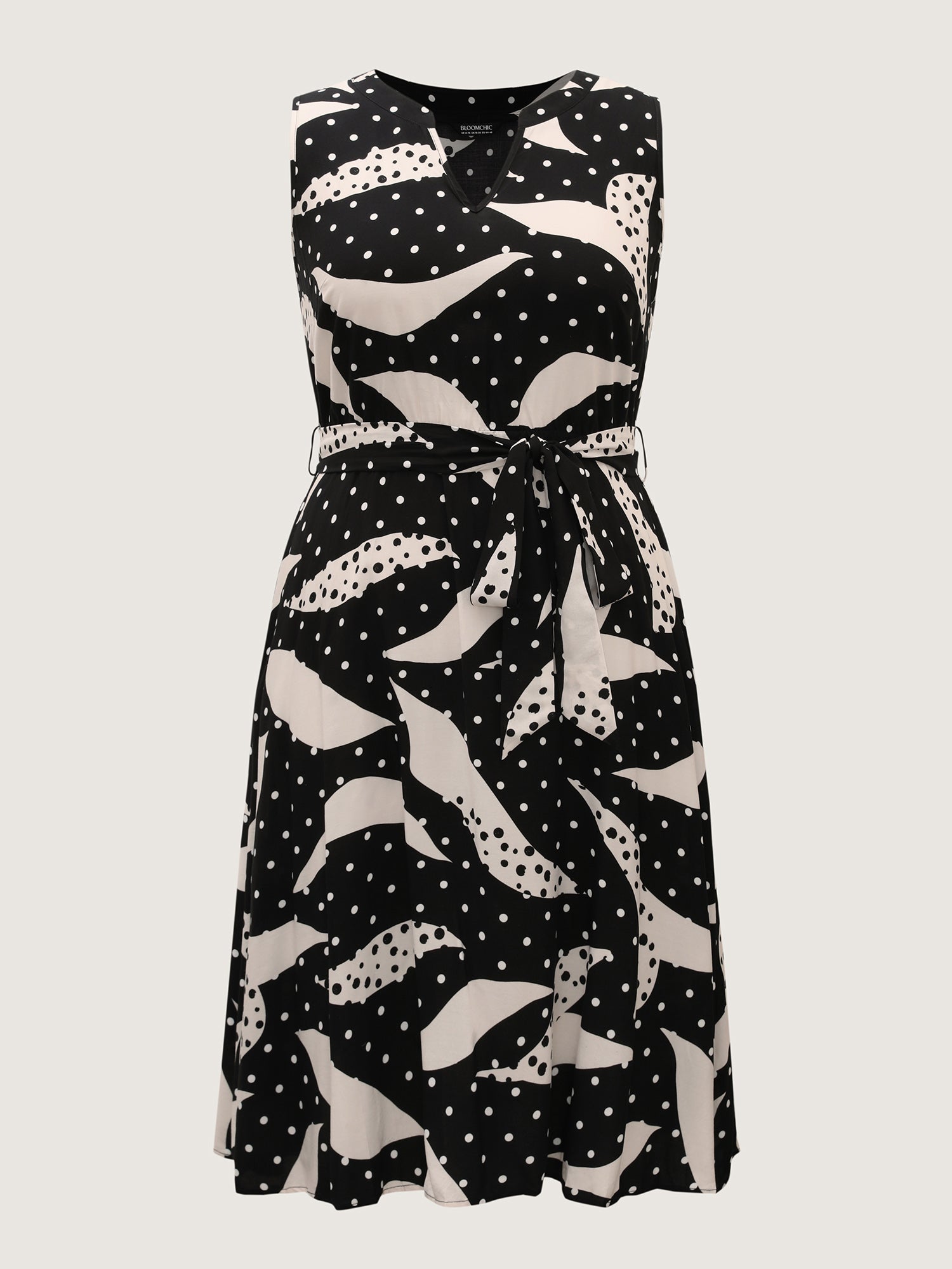 Geometric Print Pleated Midi Dress
