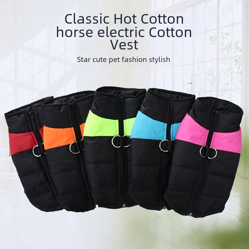 Thickened Autumn/winter Dog Clothes Pet Skiing Jacket Windproof Winter Cotton Vest Seasonal Assault Clothing