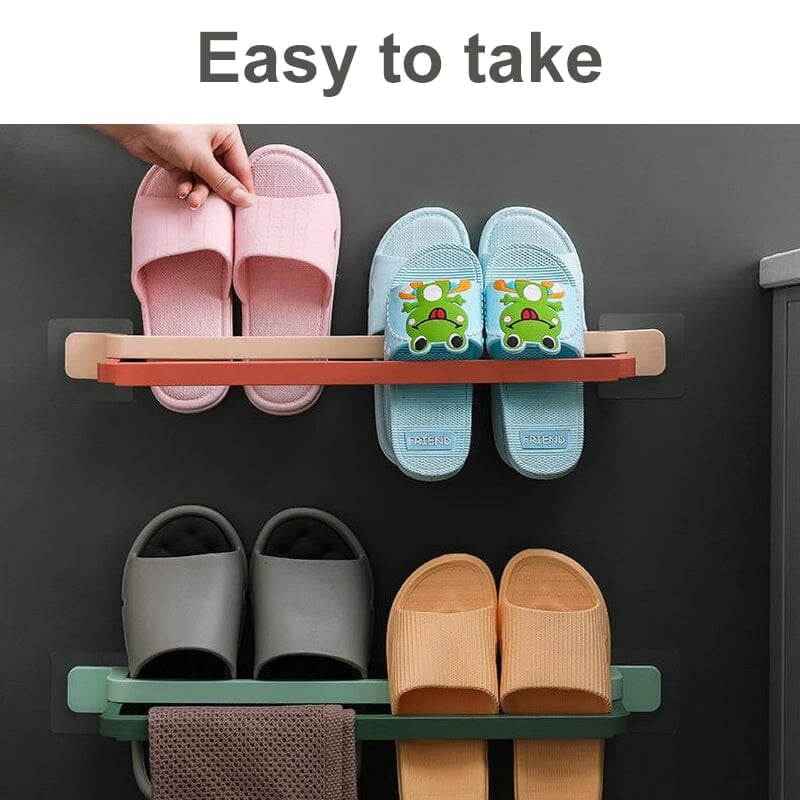 🔥HOT SALE - 49% OFF🔥No Punching Bathroom Slipper Rack Towel Rack