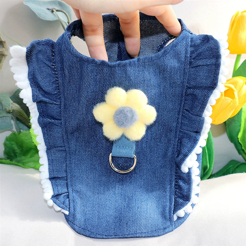 Sweet Flower Decor Dog Harness Vest