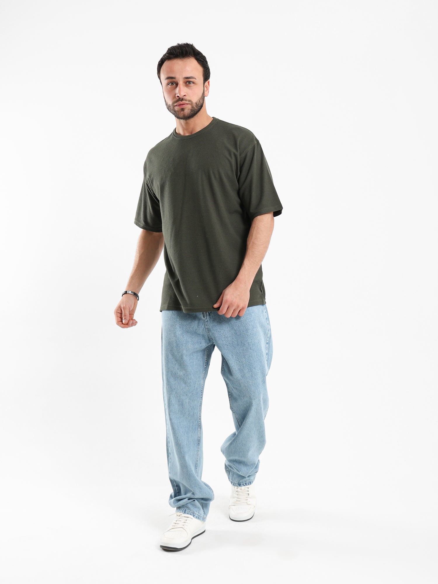 Waffle Knit Oversized T Shirt