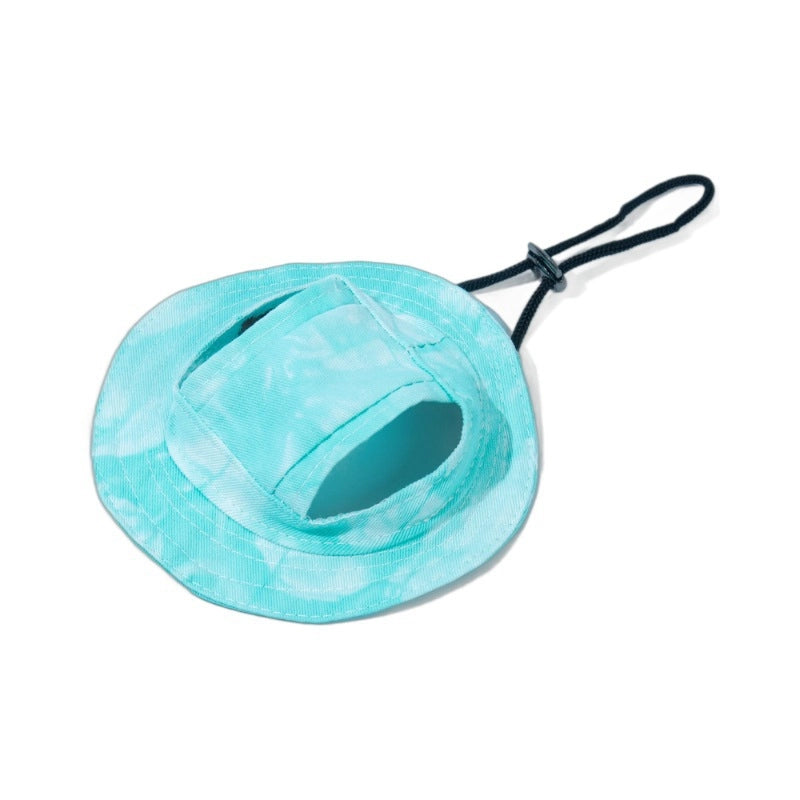 Dog Cat Sunshade Hat Exposed Ears Adjustable Rope Buckle Fisherman Hat Pet Supplies