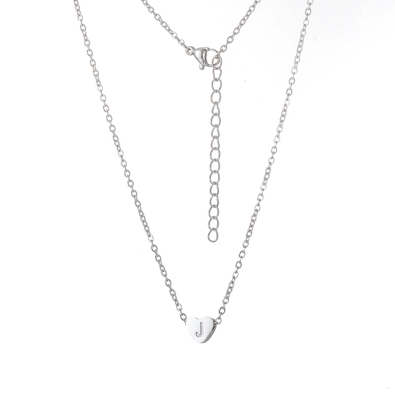 Stainless Steel Titanium Steel 18K Gold Plated Minimalist Letter Heart Shape None Pendant Necklace