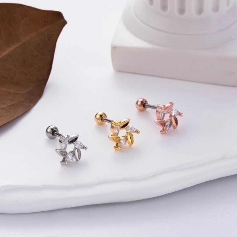 1 Piece Ear Cartilage Rings & Studs IG Style Star Eye Flower Copper Plating Inlay Zircon