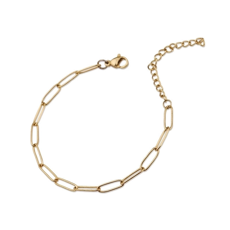 Minimalist Classic Style Solid Color Stainless Steel 18K Gold Plated None Bracelets In Bulk