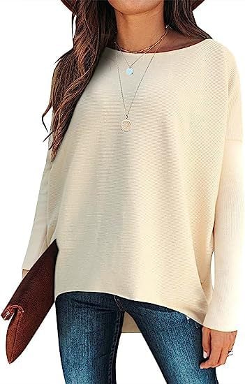 ✨Hot Sale 49% OFF⭐women's Irregular Oversized Dolman Sleeve Knitted Pullover (Free Shipping)